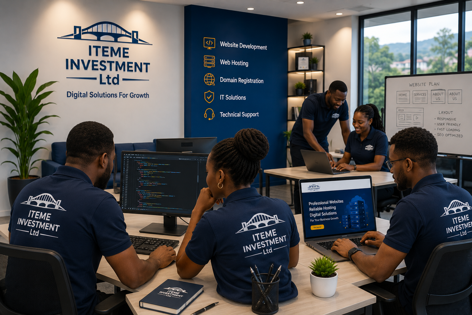 ITEME INVESTMENT team working on digital projects